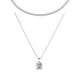Radiant Stone & Curb Necklace
